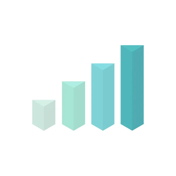 Piramide Grafiek Met Vier Blauwe Kaarten Isometrische Business Groei Infographic — Stockvector