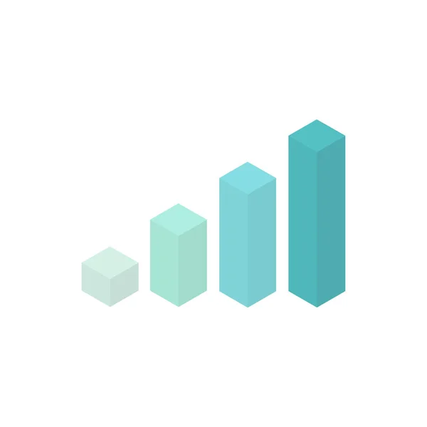 Groeigrafiek Isometrische Grafiek Blauw Vierkant Business Infographic Element Voor Rapporten — Stockvector