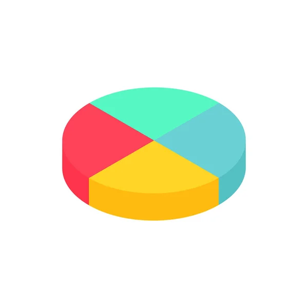 Pie Chart Colorful Infographic Isometric Diagram Four Heights Statistics Information — Vector de stock