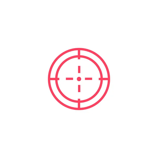 Target Red Icon Focus Cursor Bull Eye Mark Aim Sniper — Stock Vector