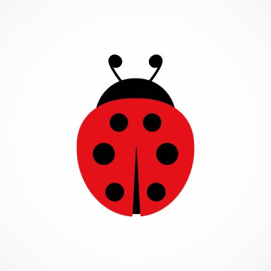 Uğur böceği sevimli bir karakter. Uğur böceği. Vektör beyazda izole edildi