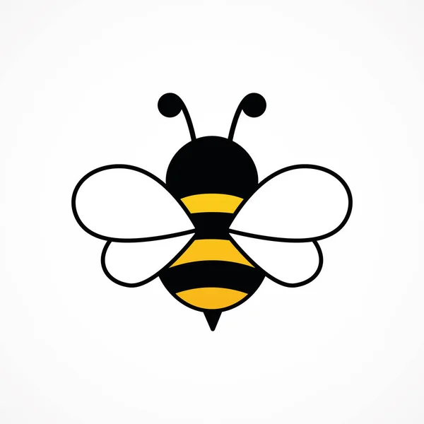 Bee Cute Character Cartoon Bee Big Wings Vector Isolated White — Archivo Imágenes Vectoriales