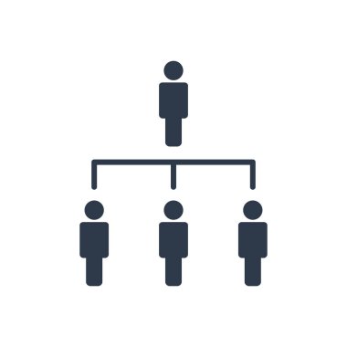 Halkın hiyerarşi simgesi. Takım çalışması konsepti. Liderlik sembolü. Organizasyon çizelgesi. Vektör beyazda izole edildi