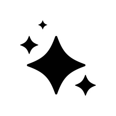 Parlak yıldız ikonu seti. Parlayan yıldızlar açık siyah siluet koleksiyonu. Vektör beyazda izole edildi