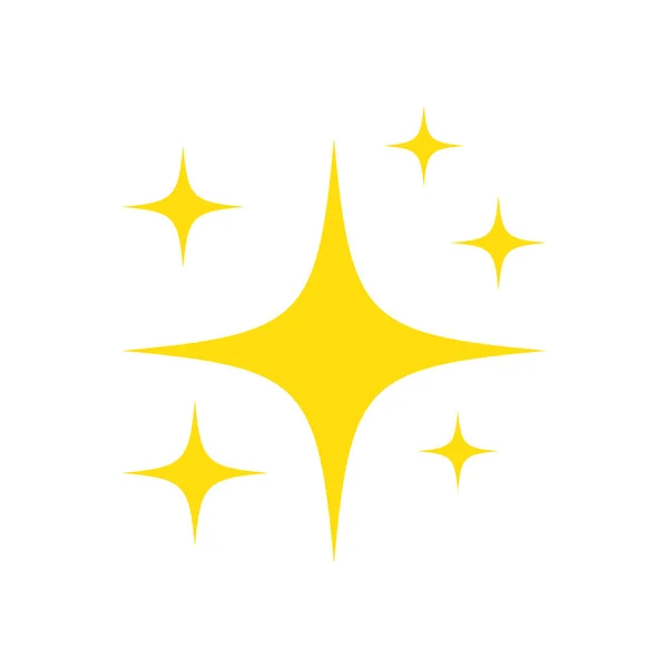 Yellow Star Sparkling Icon Set Glittering Stars Light Collection Shiny — Stockový vektor