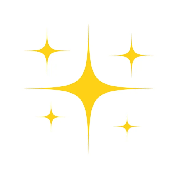 Yellow Star Sparkling Icon Set Glittering Stars Light Collection Shiny — Stockový vektor