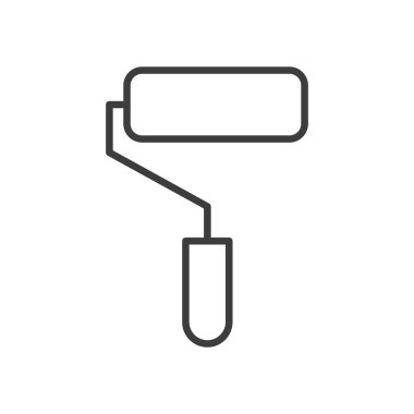 Paten çizgisi simgesini boya. Siyah onarım ve inşa edilmiş bir iş aleti. Vektör beyazda izole edildi.