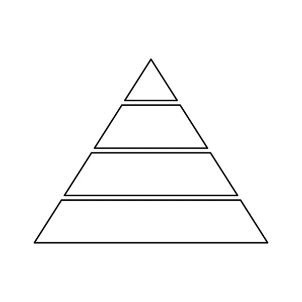 라인의 통계학적 아이콘 삼각형의 윤곽은 단계로 나뉩니다 구조는 그래픽 요소를 — 스톡 벡터