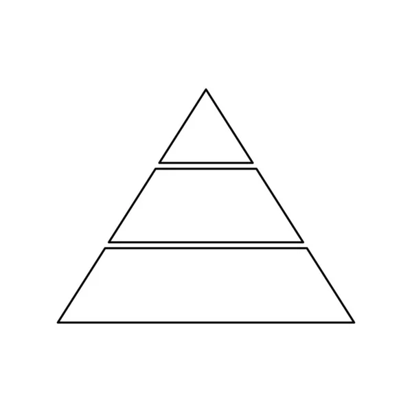 Ícone Linha Pirâmide Para Infográficos Esboço Triangular Com Níveis Hierarquia — Vetor de Stock