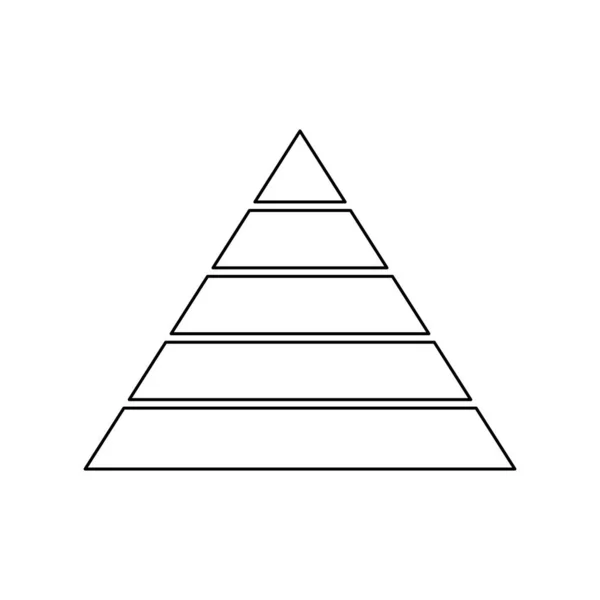 Ícone Linha Pirâmide Para Infográficos Esboço Triangular Com Níveis Hierarquia — Vetor de Stock