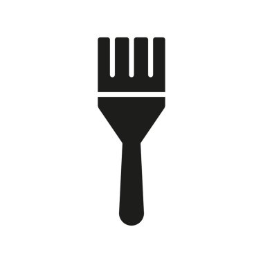 Boya fırçası simgesi. Siyah siluet tamir taslak çalışma aracı. Vektör beyazda izole edildi.