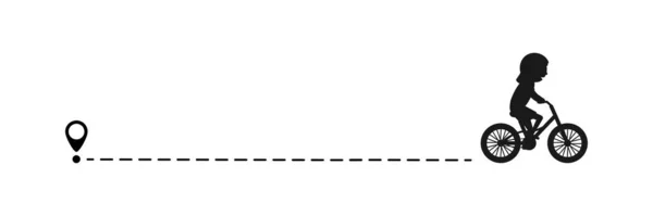 자전거타기 컨셉은 실루엣 흰색으로 — 스톡 벡터