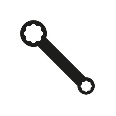 Anahtar simgesi. Siyah siluet piktogramı onar. Vektör beyazda izole edildi.