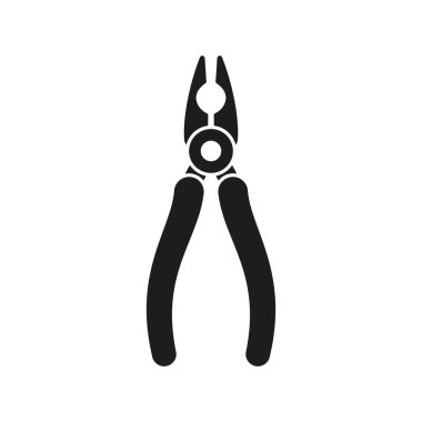 Kerpeten ikonu. İş aleti siyah siluet. Vektör beyazda izole edildi