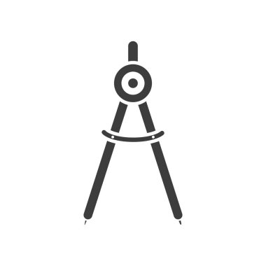 Bölme simgesi. Eğitim matematik pusula aracı. Vektör beyazda izole edildi