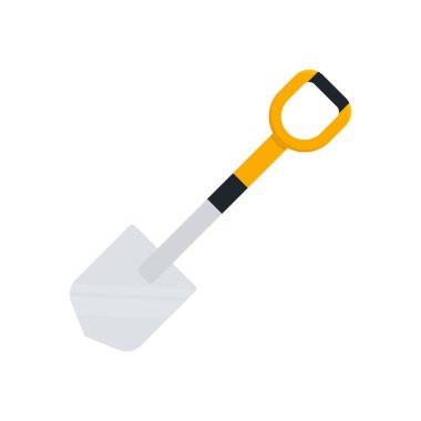 Kürek ikonu. Turuncu saplı maça. Vektör beyazda izole edildi