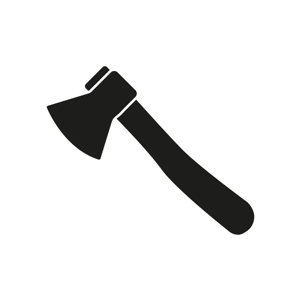 Icône Hache Symbole Silhouette Noire Vecteur Isolé Sur Blanc — Image vectorielle