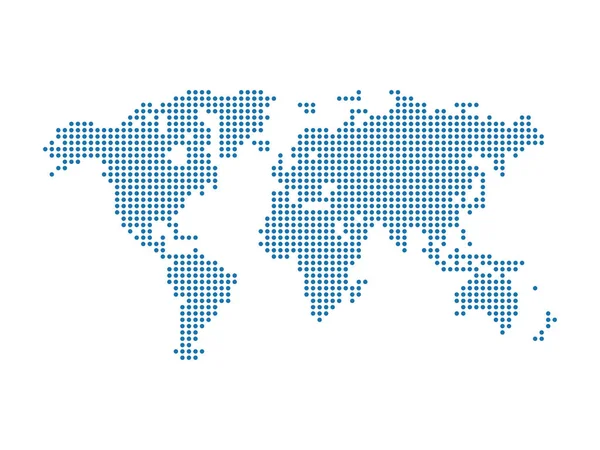 Dotted World Map Γήινη Απεικόνιση Διάνυσμα Απομονωμένο Λευκό Φόντο — Διανυσματικό Αρχείο