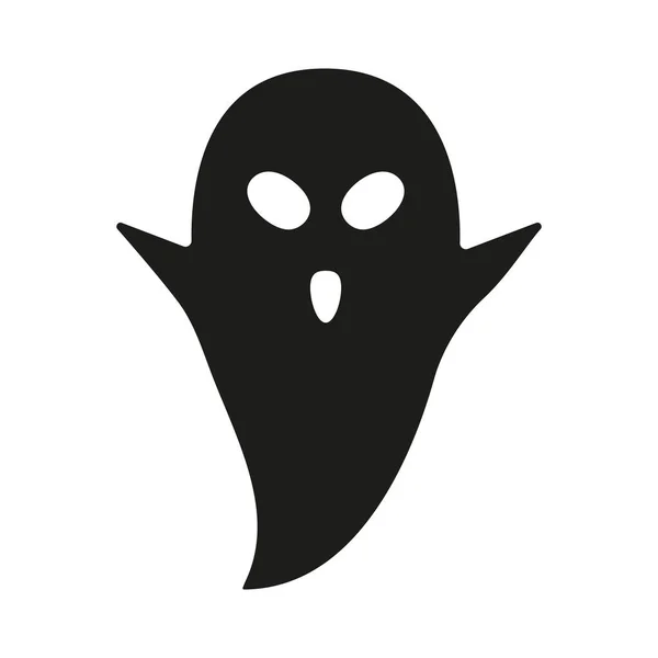 Geest Icoon Halloweenfeest Griezelig Horror Symbool Vector Geïsoleerd Wit — Stockvector