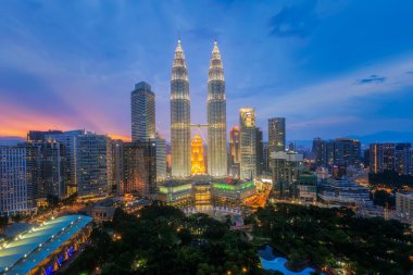 Park ve Kuala Lumper şehir Üstten Görünüm 