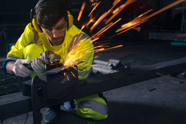 Elektrische Schleifscheiben Auf Stahlkonstruktion Der Fabrik Kann Dieses Bild Für — Stockfoto