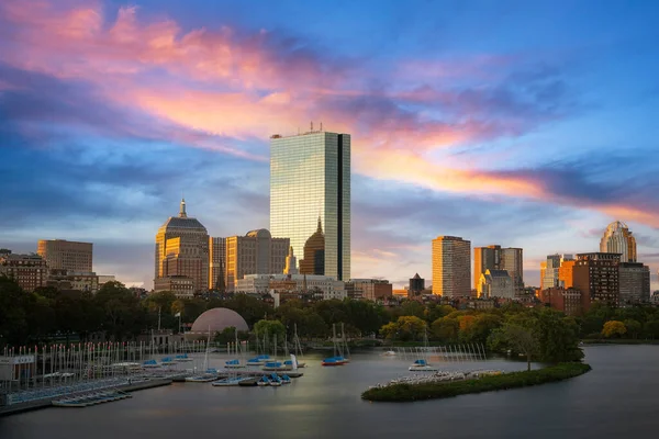 Paysage Nocturne Port Boston Massachusetts États Unis — Photo