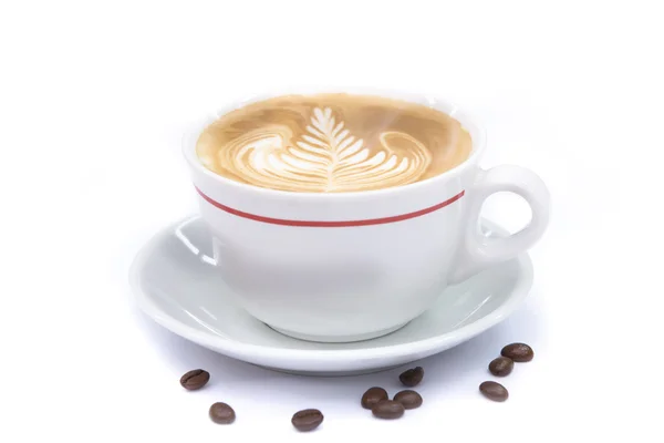 Kopp kaffe latte art — Stockfoto