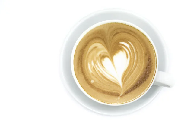 Fincan kahve sanat latte veya kapuçino — Stok fotoğraf