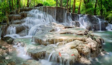 Huay mae kamin şelale kanchanaburi Eyaleti, Tayland at