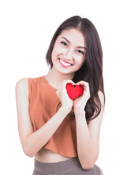 Valentine's Day. Beautiful smiling woman — Stock Photo, Image