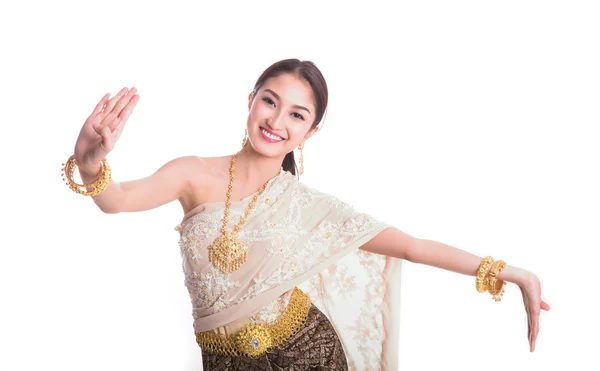Thai Lady em traje tailandês original vintage — Fotografia de Stock
