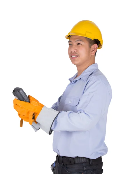 Engineer holding the remote control — Stock Photo, Image