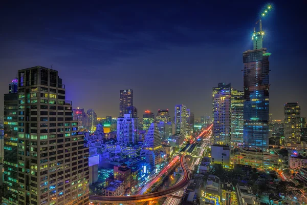 Bangkok şehir gece görünümü — Stok fotoğraf