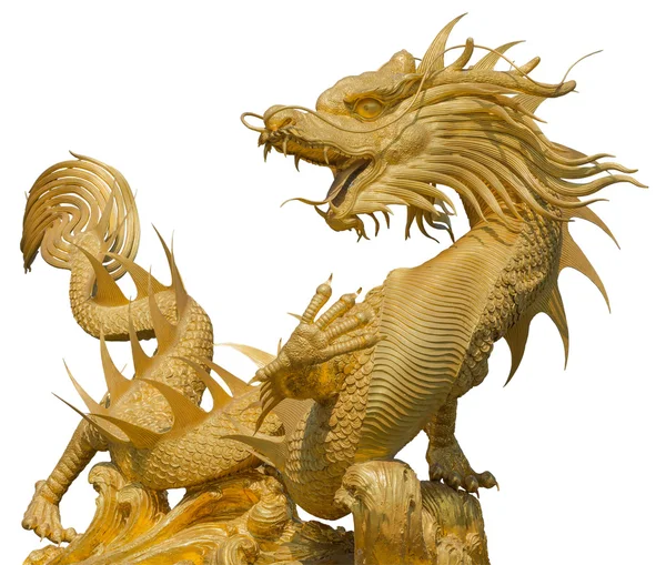 Reus gouden chinese draak — Stockfoto