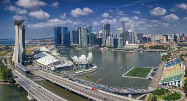 Landscape of Singapore city  clipart