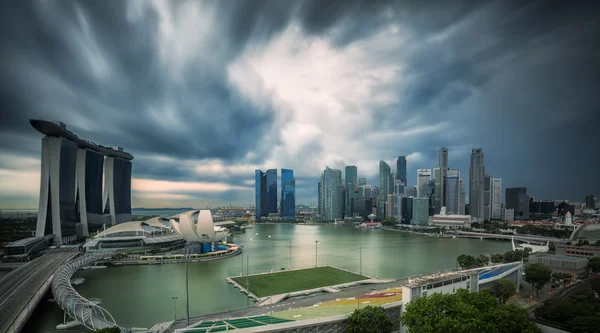 Paisagem de Singapura cidade no dia manhã hora . — Fotografia de Stock