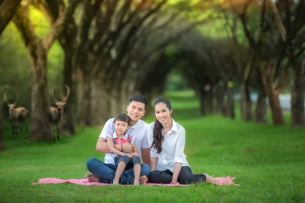 Mutlu Asya anne, baba ve kız — Stok fotoğraf