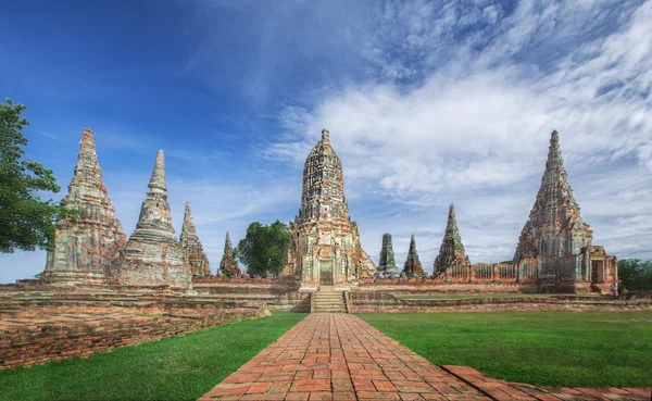 Oude tempel wat Chai Watthanaram van de provincie Ayutthaya — Stockfoto