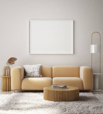 Modern iç plan, oturma odası, Art Deco tarzı, 3D çizim, 3D illüstrasyon