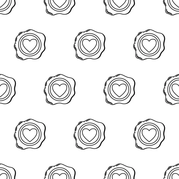 Cire Joint Ligne Motif Sans Couture Une Belle Représentation Cœur — Image vectorielle