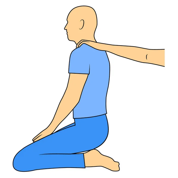 Массаж. Терапия Юмейхо. Инструкции по выполнению массажных техник, манипуляции телом. — стоковый вектор