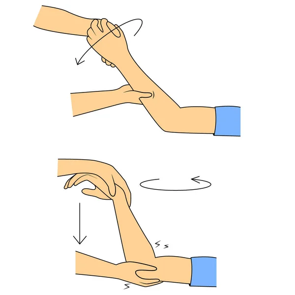 Masaje. Terapia Yumeiho. Instrucciones para realizar técnicas de masaje — Vector de stock