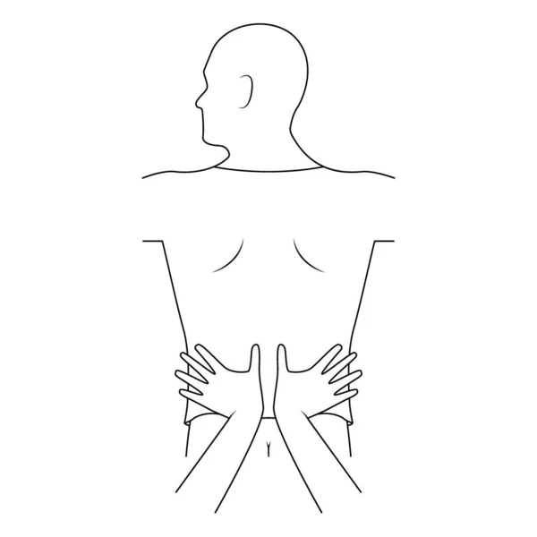 Massage. Ligne de thérapie Yumeiho. Instructions pour effectuer des techniques de massage — Image vectorielle