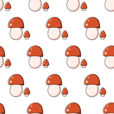 Güzel sonbahar ormanı. Büyük çizgi film mantarı kahverengi..