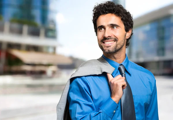 Smiling businessman outdoor — Stock Photo, Image