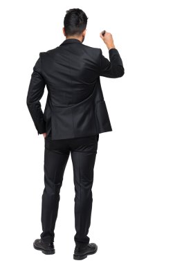 bir şeyler yazıyor işadamı