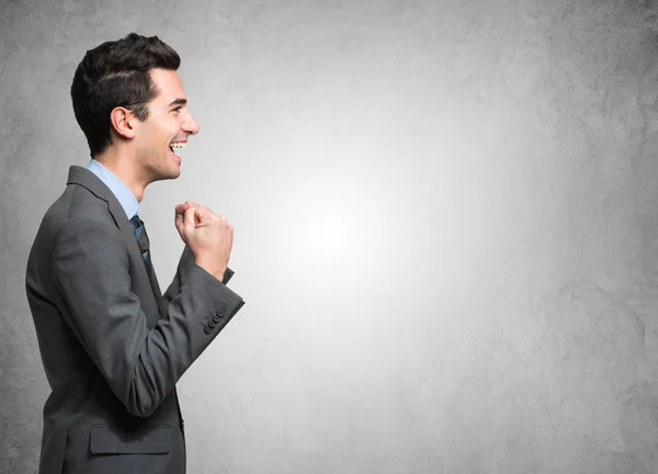 Very happy young businessman — Stock Photo, Image