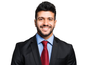 beyaz üzerine yakışıklı işadamı