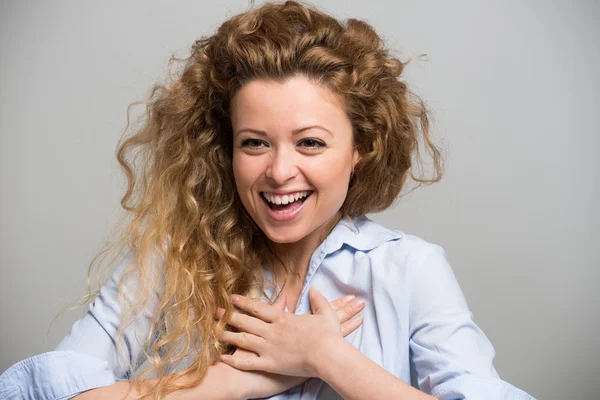 Mujer sorprendida y feliz —  Fotos de Stock