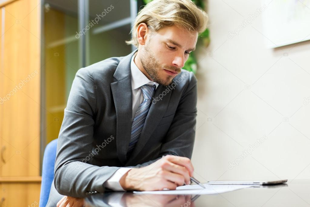 male manager working in office